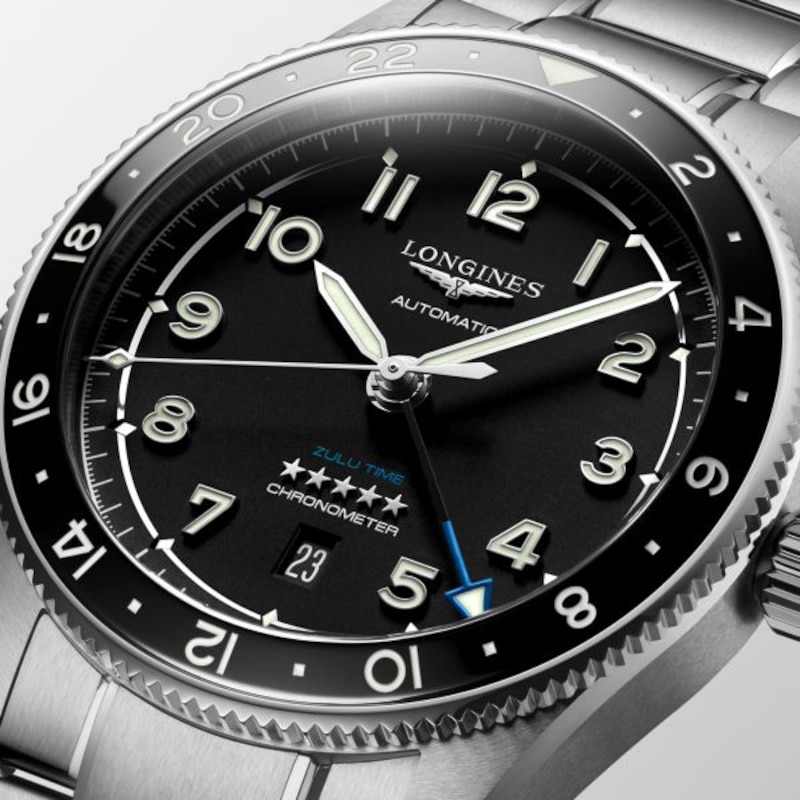 Longines Spirit Zulu Time Stainless Steel Bracelet Watch