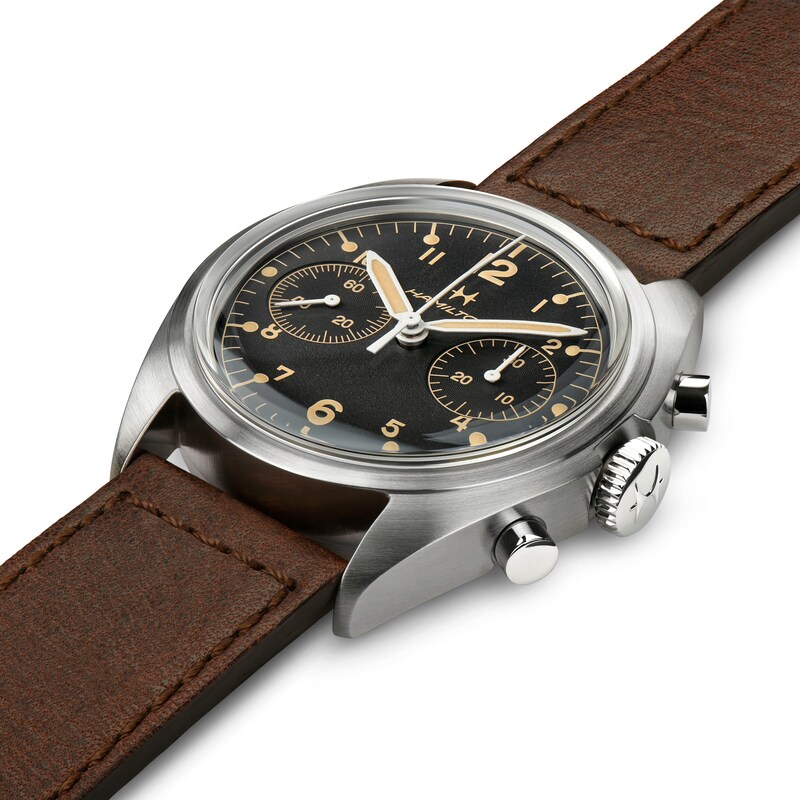 Hamilton Aviation Pioneer Men's Brown Leather Strap Watch