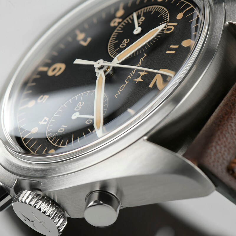 Hamilton Aviation Pioneer Men's Brown Leather Strap Watch
