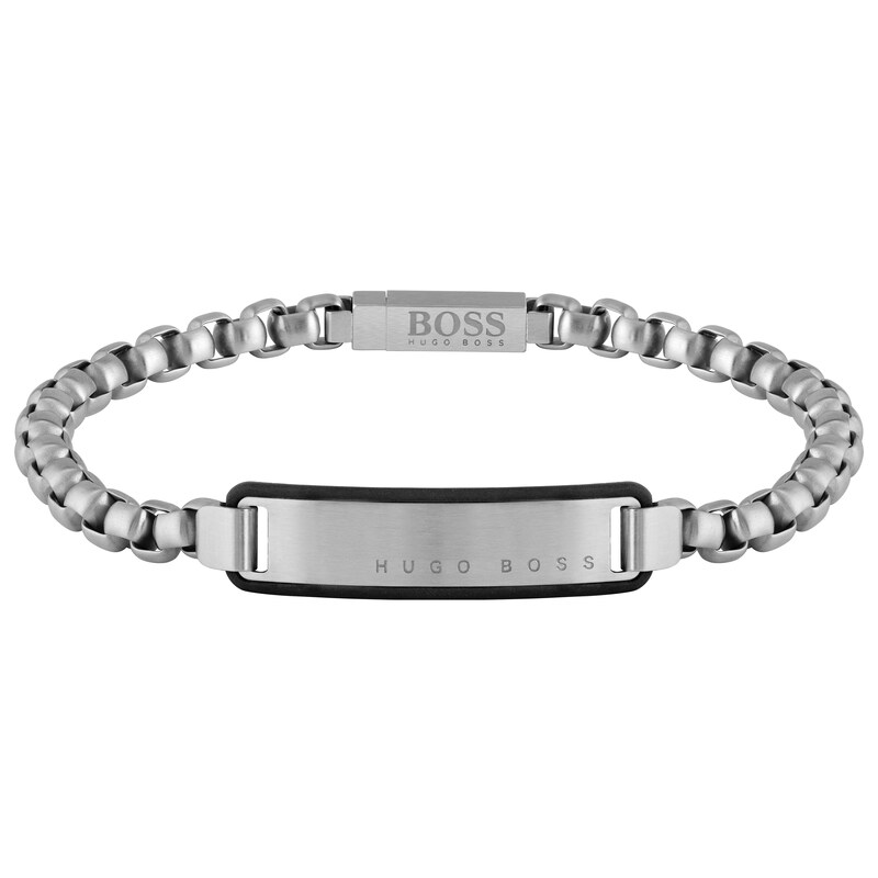 BOSS ID Men's Silicone Frame Bracelet