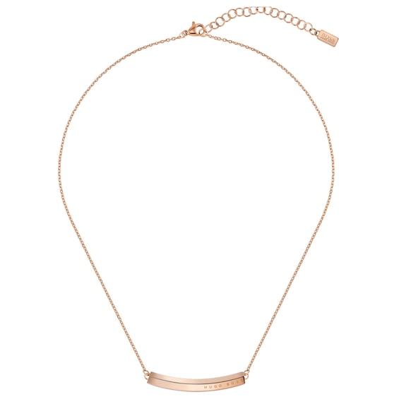 BOSS Insignia Ladies’ Rose Gold Tone Necklace