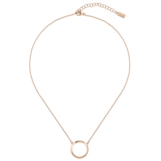 BOSS Ophelia Rose Gold Tone Swarovski Crystal Necklace