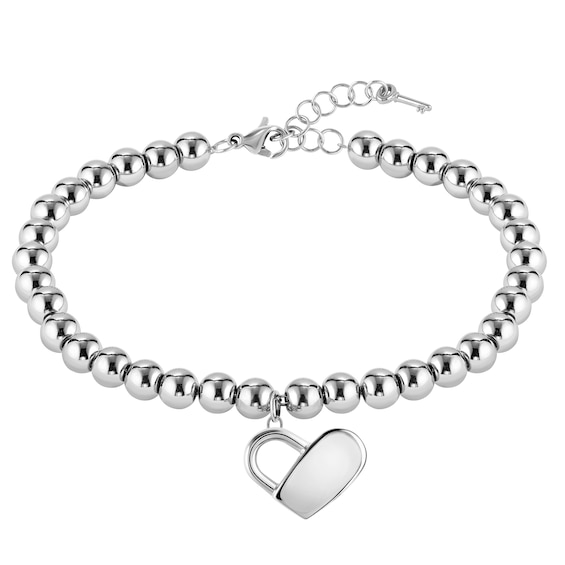 BOSS Beads Ladies’ Stainless Steel Heart Bracelet