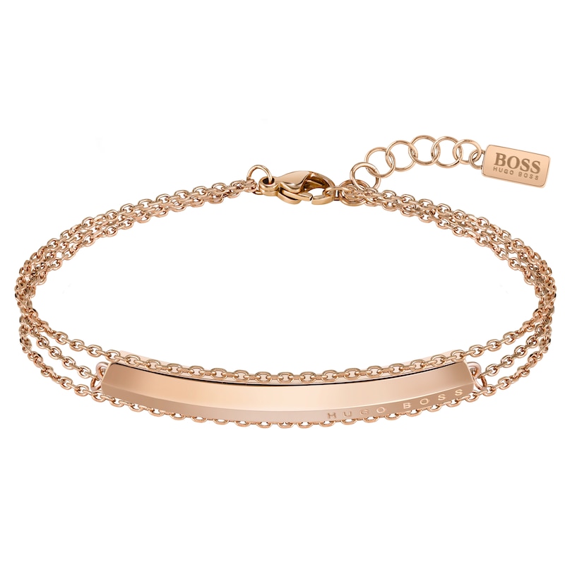 Main Image 1 of BOSS Insignia Ladies' Rose Gold-Tone Chain Bracelet