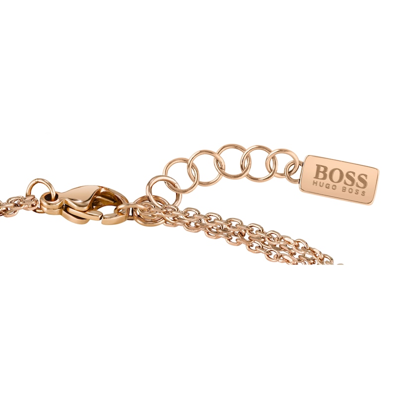Main Image 2 of BOSS Insignia Ladies' Rose Gold-Tone Chain Bracelet