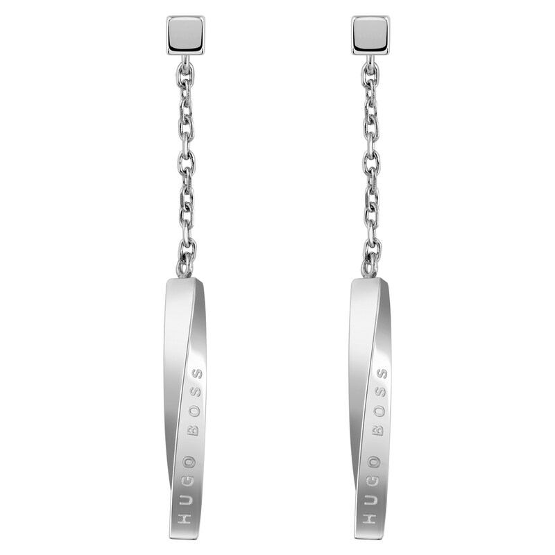 BOSS Signature Ladies' Stainless Steel Drop Earrings
