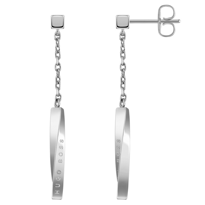 BOSS Signature Ladies' Stainless Steel Drop Earrings