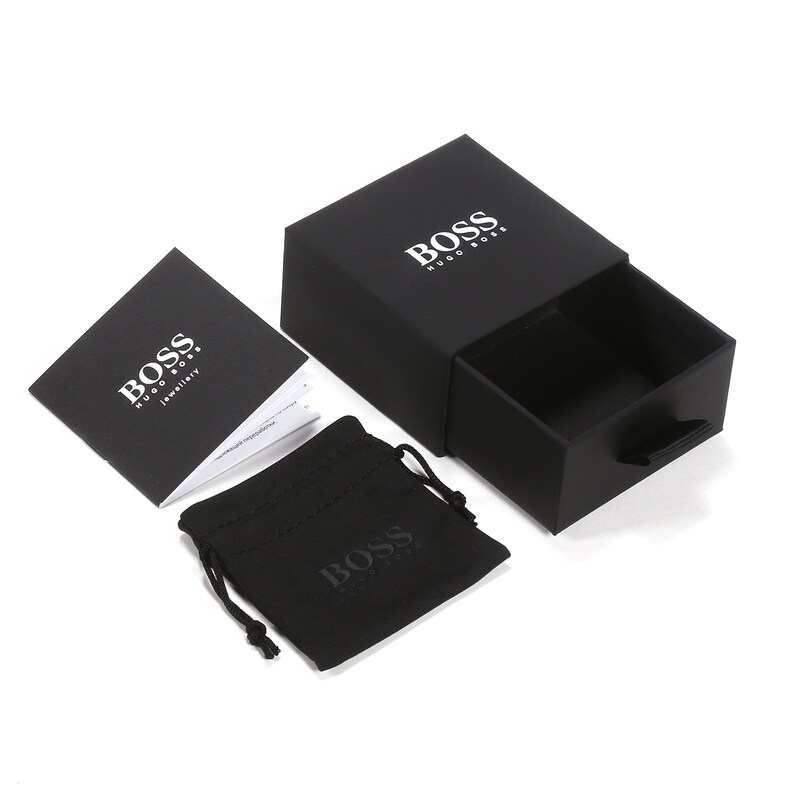 BOSS Insignia Rose Gold Plated Hoop Earrings