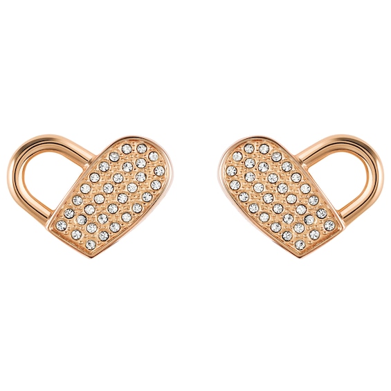 BOSS Soulmate Ladies Rose Gold Tone Crystal Stud Earrings