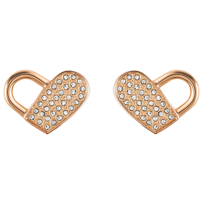 BOSS Soulmate Ladies' Rose Gold-Tone Crystal Stud Earrings