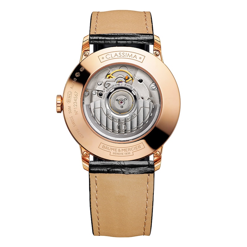 Baume & Mercier Classima Men's 18ct Rose Gold Leather Strap Watch