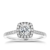 Thumbnail Image 0 of The Diamond Story Platinum 0.66ct Diamond Cushion Halo Ring