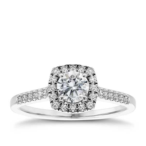 The Diamond Story Platinum 0.66ct Total Diamond Ring