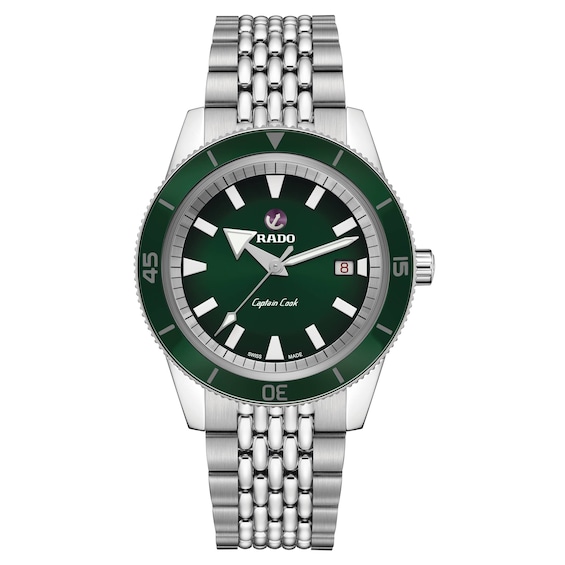 Rado Captain Cook Men’s Green Dial Stainless Steel Bracelet Watch
