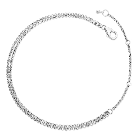 Lucy Quartermaine Silver 925 Double Chain Anklet