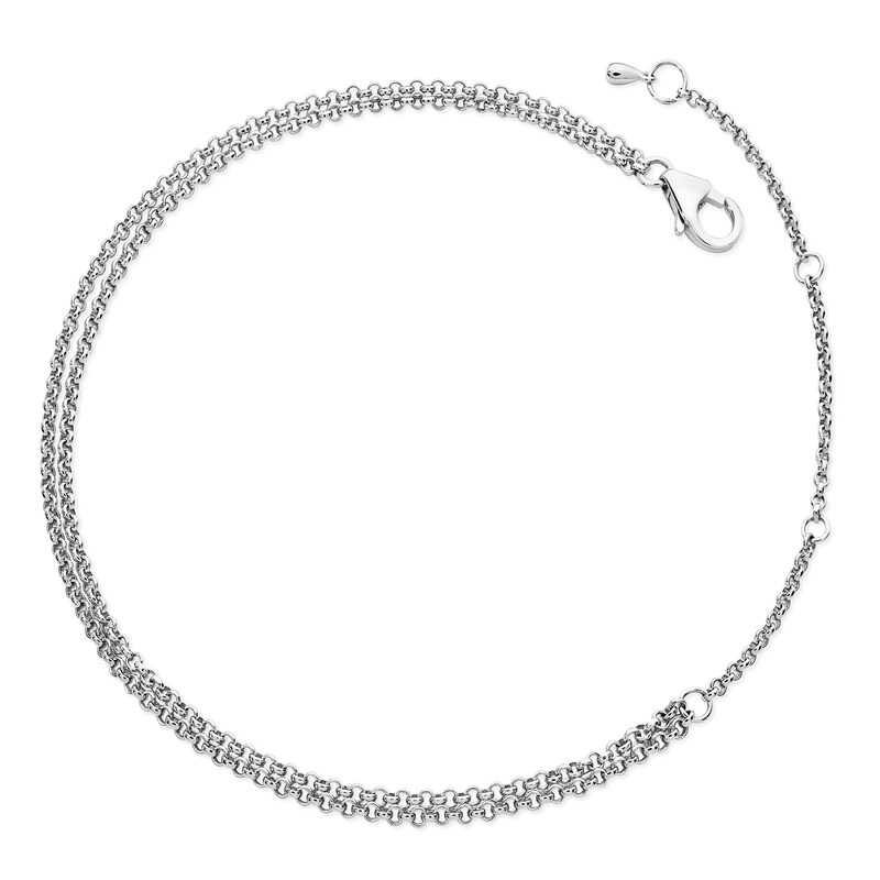 Lucy Quartermaine Silver 925 Double Chain Anklet Ernest Jones