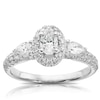 Thumbnail Image 3 of Engagement Ring 9ct White Gold 0.95ct Total Diamond Oval Halo Ring