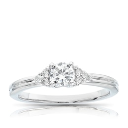 Engagement Ring 9ct White Gold 0.37ct Total Diamond Solitaire Ring