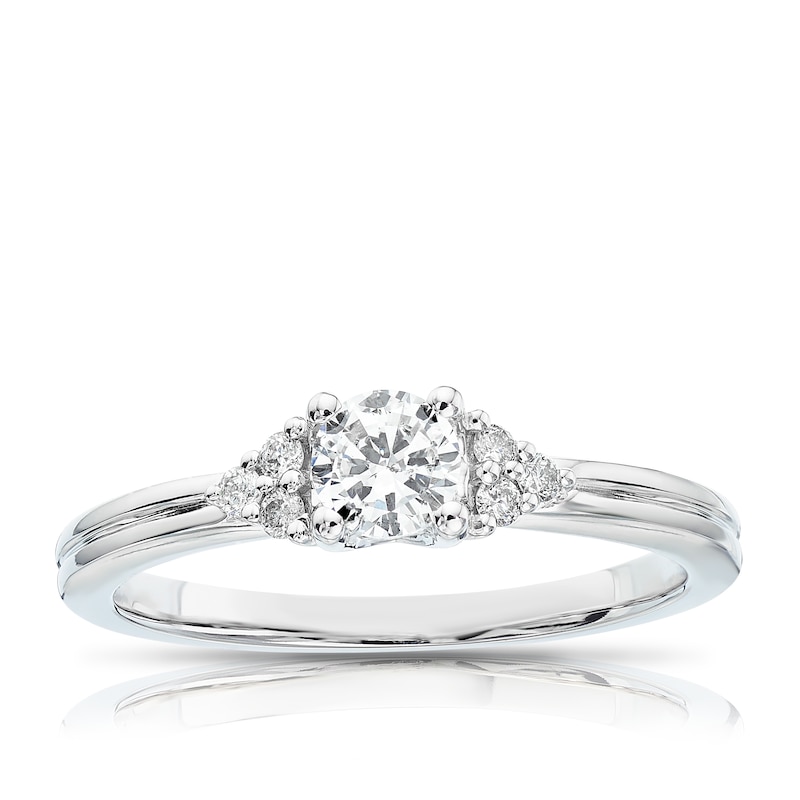 Main Image 1 of Engagement Ring 9ct White Gold 0.37ct Total Diamond Solitaire Ring