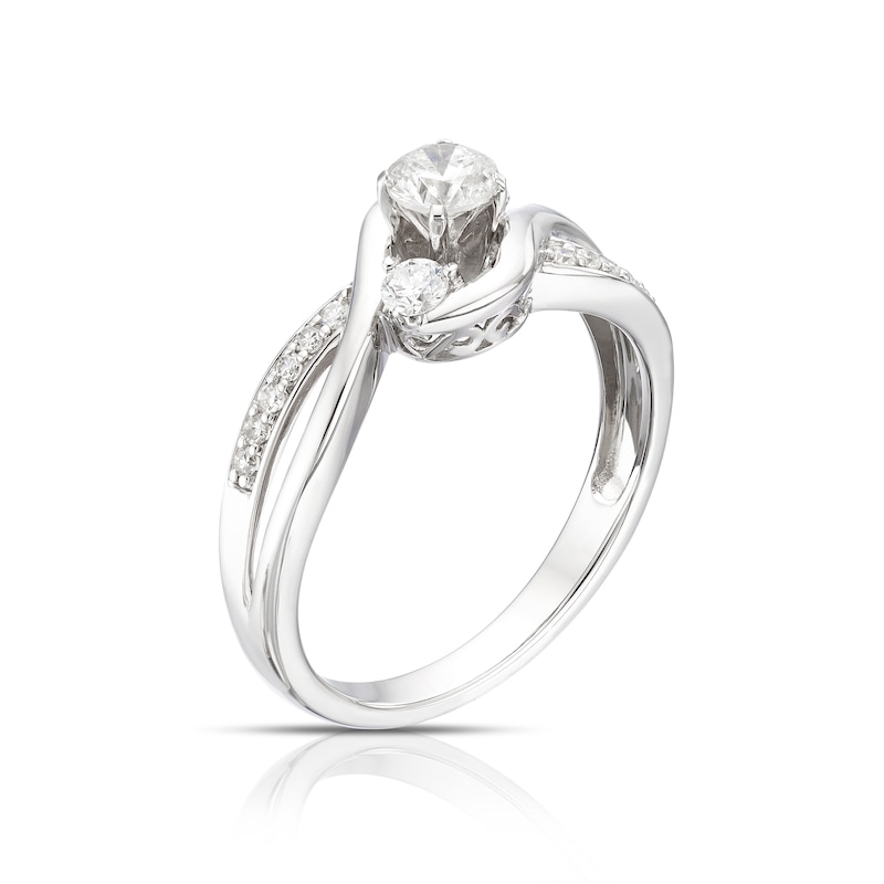 9ct White Gold 0.43ct  Diamond Three Stone Ring