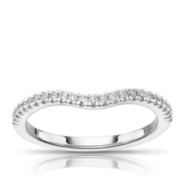 Vera Wang 18ct White Gold 0.14ct Diamond Total Wishbone Ring