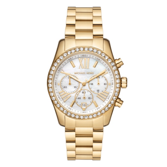 Michael Kors Lexington Mother Of Pearl Dial & Gold-Tone Watch