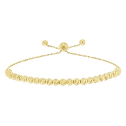 9ct Yellow Gold Large Bead Adjustable Bracelet