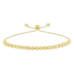 9ct Yellow Gold 7&quot; Large Bead Adjustable Bracelet