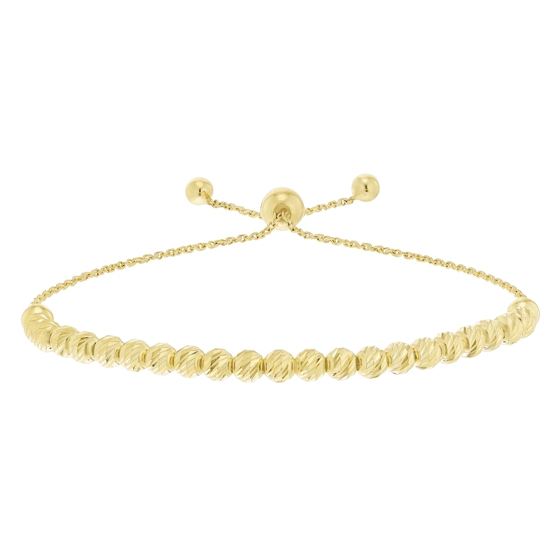 Main Image 1 of 9ct Yellow Gold 7" Large Bead Adjustable Bracelet