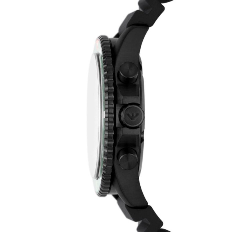 Emporio Armani Men's Black Rubber Strap Watch