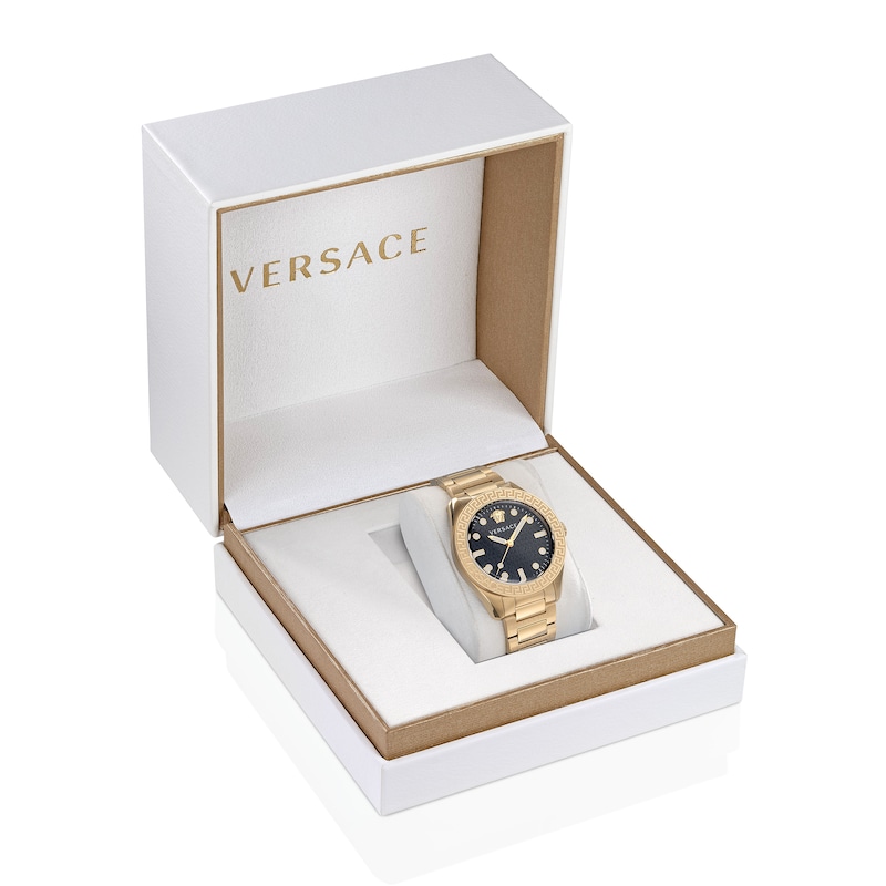 Versace Greca Dome Men's Gold-Tone Ion Plated Watch