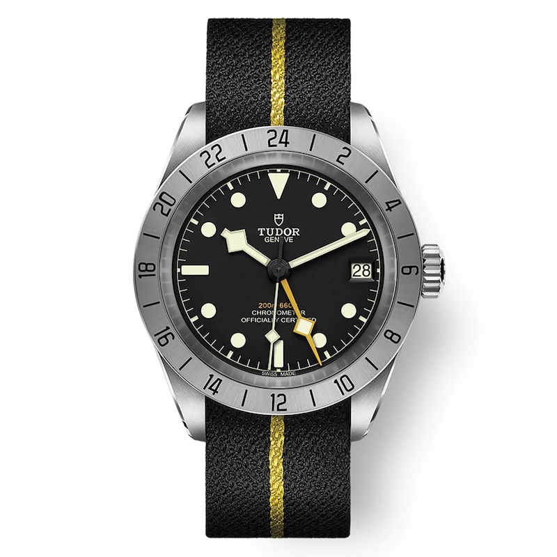 Tudor Black Bay Pro Men's Black & Yellow Fabric Strap Watch