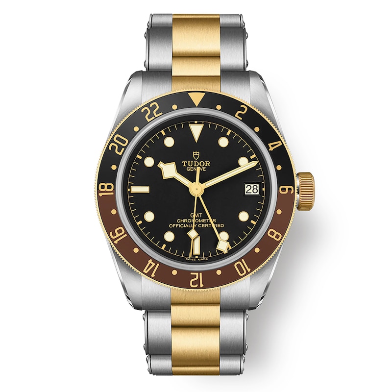 Tudor Black Bay GMT Men's 18ct Gold & Steel Watch with black dial