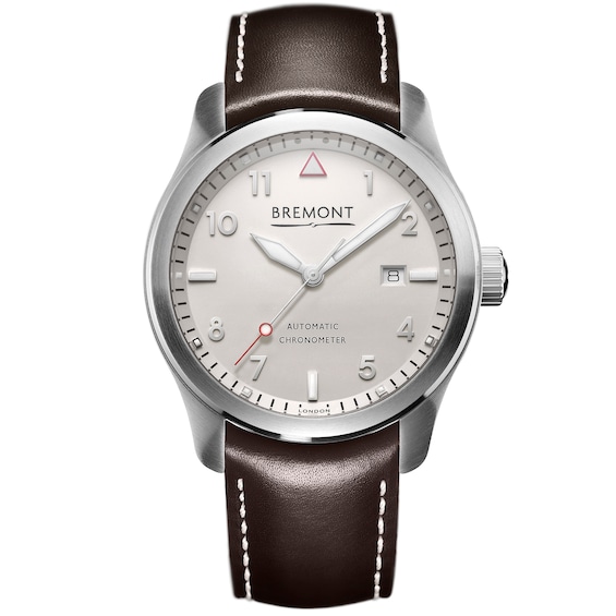 Bremont Solo/Wh-Si Men’s Stainless Steel Leather Strap Watch