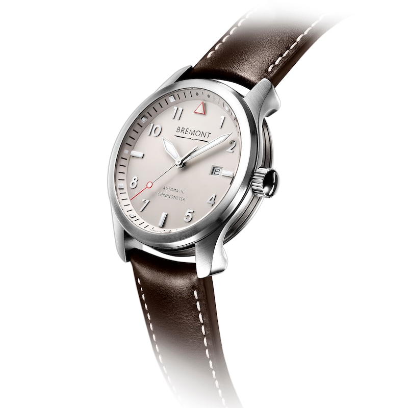 Bremont Solo/Wh-Si Men's Stainless Steel Leather Strap Watch