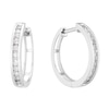Thumbnail Image 0 of 9ct White Gold 0.15ct Diamond Channel Set 10mm Hoop Earrings
