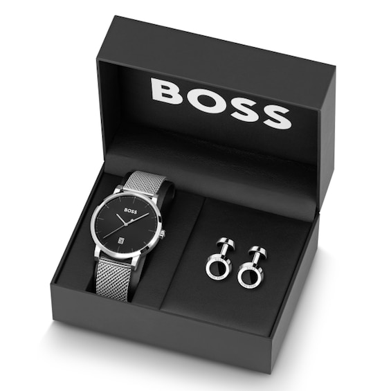BOSS Confidence Watch & Stainless Steel Cufflinks Gift Set