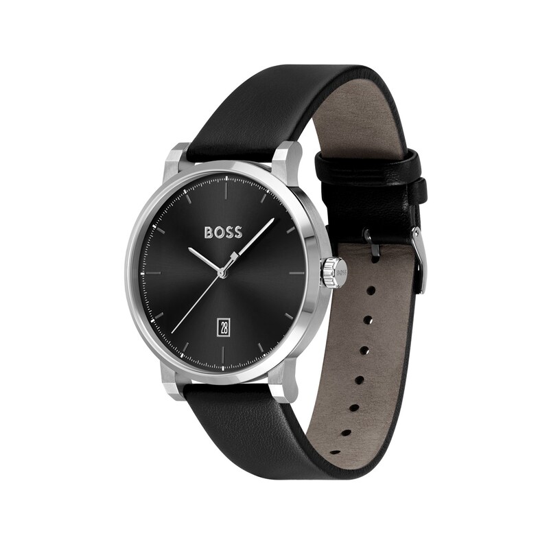 BOSS Confidence Men's Watch & Leather Bracelet Gift Set