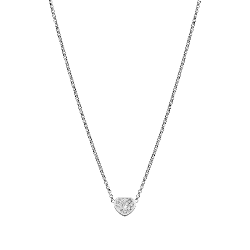 Main Image 1 of Chopard My Happy Hearts 18ct White Gold Diamond Necklace