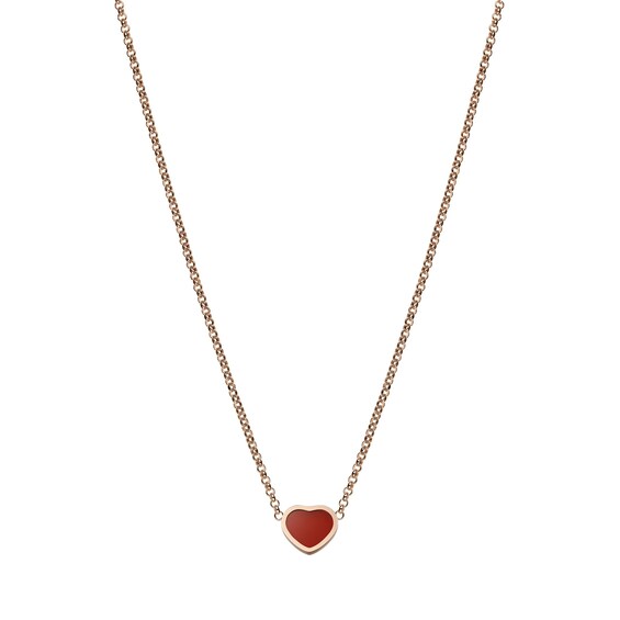 Chopard My Happy Hearts 18ct Rose Gold Red Heart Necklace