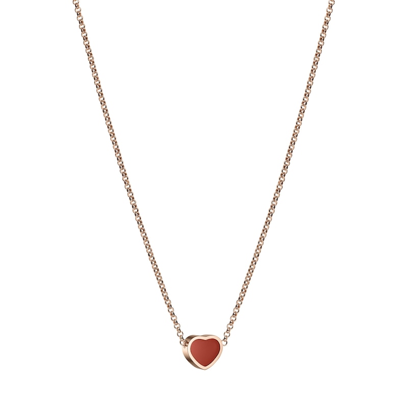 Main Image 2 of Chopard My Happy Hearts 18ct Rose Gold Red Heart Necklace