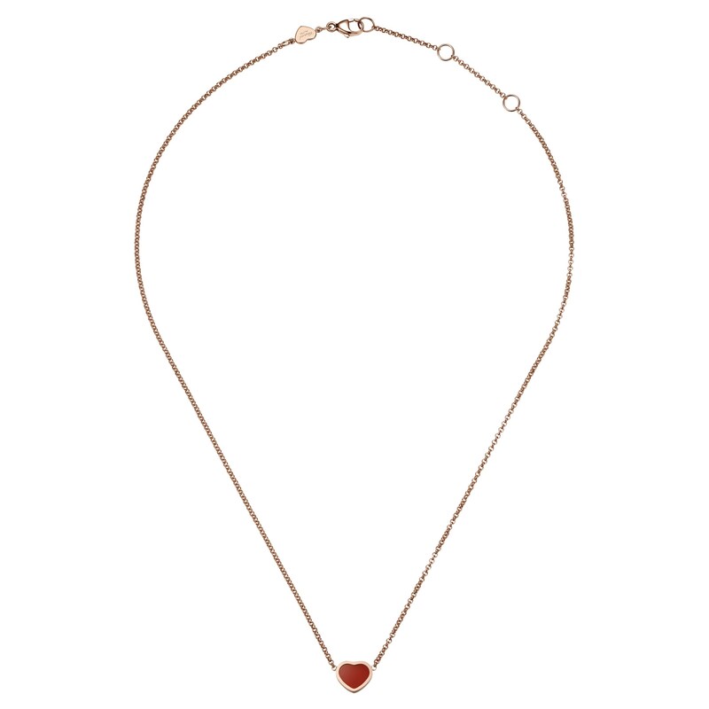 Main Image 3 of Chopard My Happy Hearts 18ct Rose Gold Red Heart Necklace