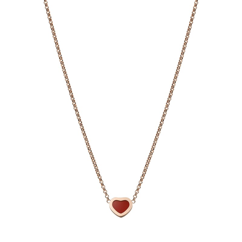 Main Image 4 of Chopard My Happy Hearts 18ct Rose Gold Red Heart Necklace