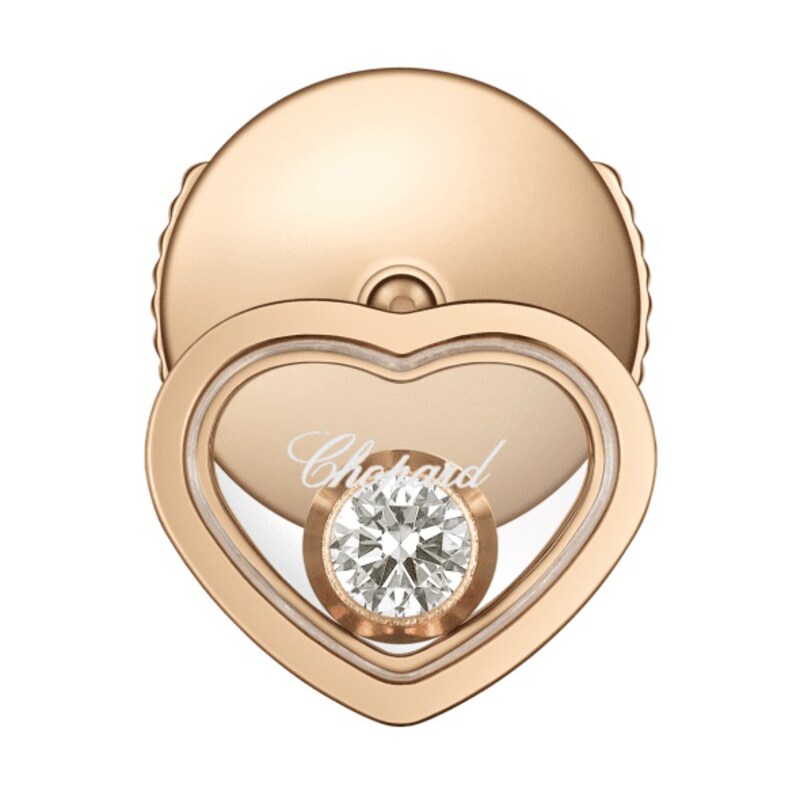 Main Image 3 of Chopard My Happy Hearts 18ct Rose Gold Diamond Stud Earring
