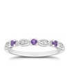 Thumbnail Image 0 of 9ct White Gold Amethyst & Diamond Vintage Eternity Ring