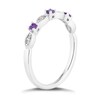 Thumbnail Image 1 of 9ct White Gold Amethyst & Diamond Vintage Eternity Ring