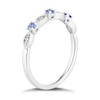 Thumbnail Image 1 of 9ct White Gold Tanzanite & Diamond Vintage Eternity Ring