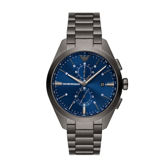 Emporio Armani Mens Chronograph Grey Tone Bracelet Watch