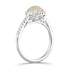 Thumbnail Image 2 of 18ct White Gold Opal & 0.20ct Diamond Ring