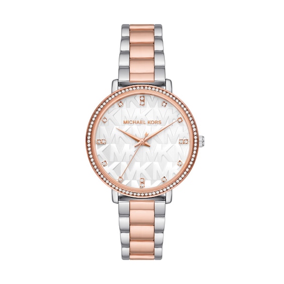 Michael Kors Pyper Ladies Crystal Two Tone Bracelet Watch